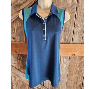 Nike Golf Tour Performance Dri-Fit Sleeveless Tank Top - Large in Blue Tones